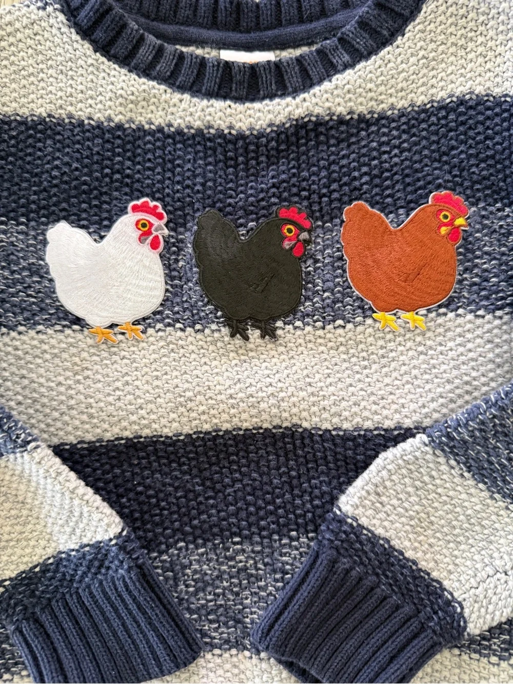 Gymboree Navy and Light Gray Striped Knit Sweater
